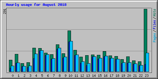 Hourly usage for August 2018